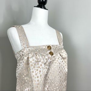 NWT La ROK Metallic Gold Polka Dot Bubble Dress